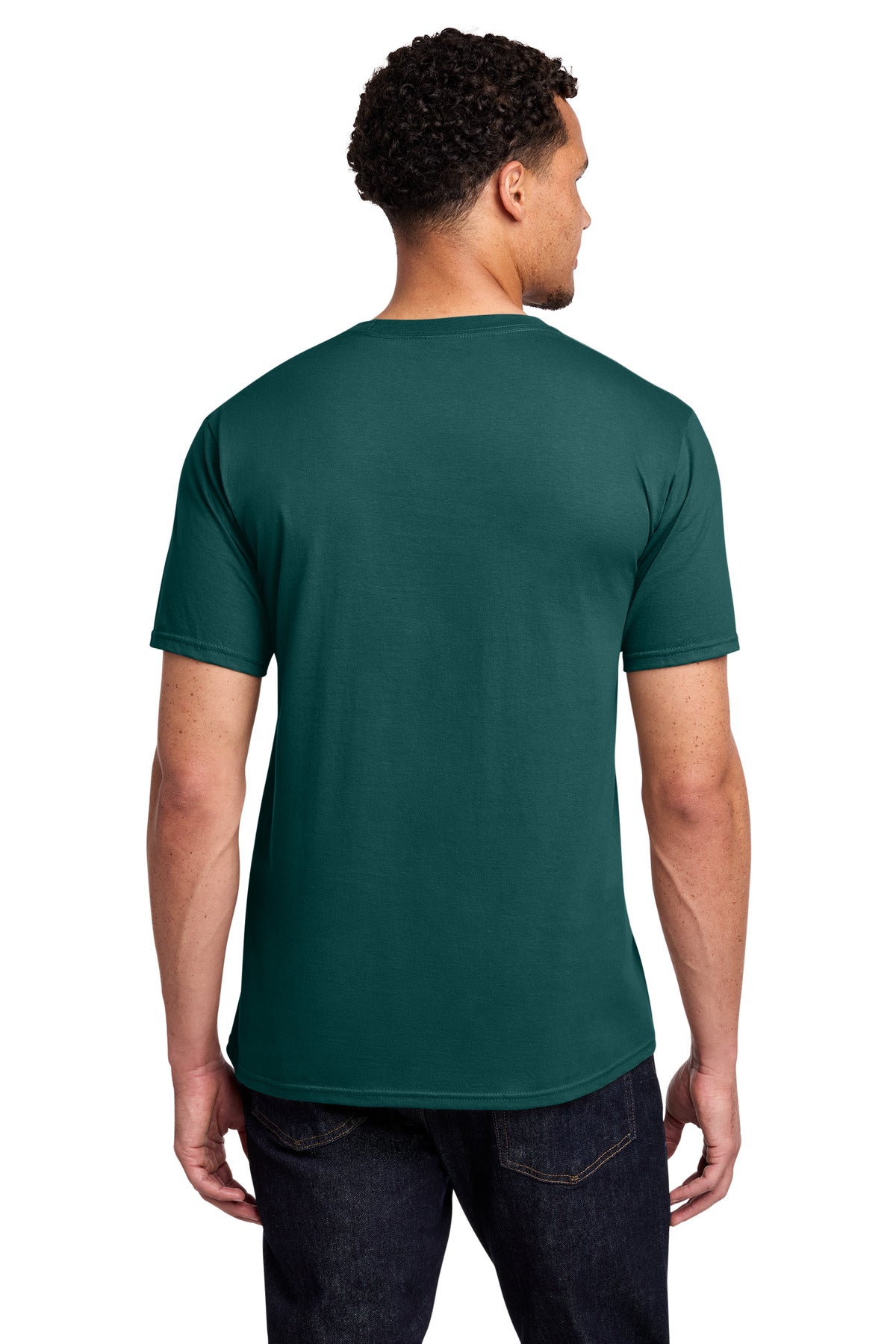 Custom Embroidered Port & Co T-Shirts  in Marine Green
