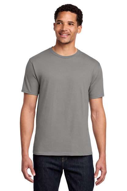 Custom Embroidered Port & Co T-Shirts  in Medium Grey