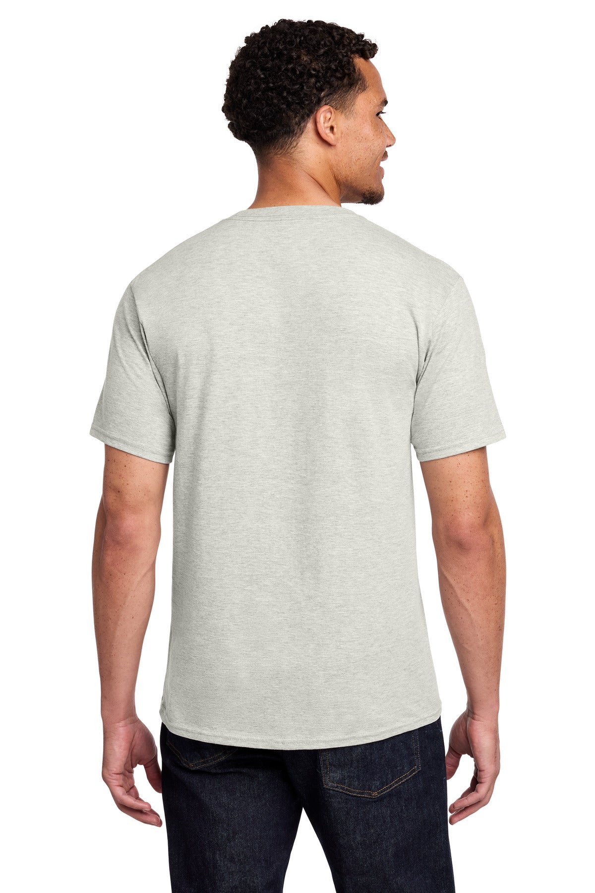 Custom Embroidered Port & Co T-Shirts  in Oatmeal Heather
