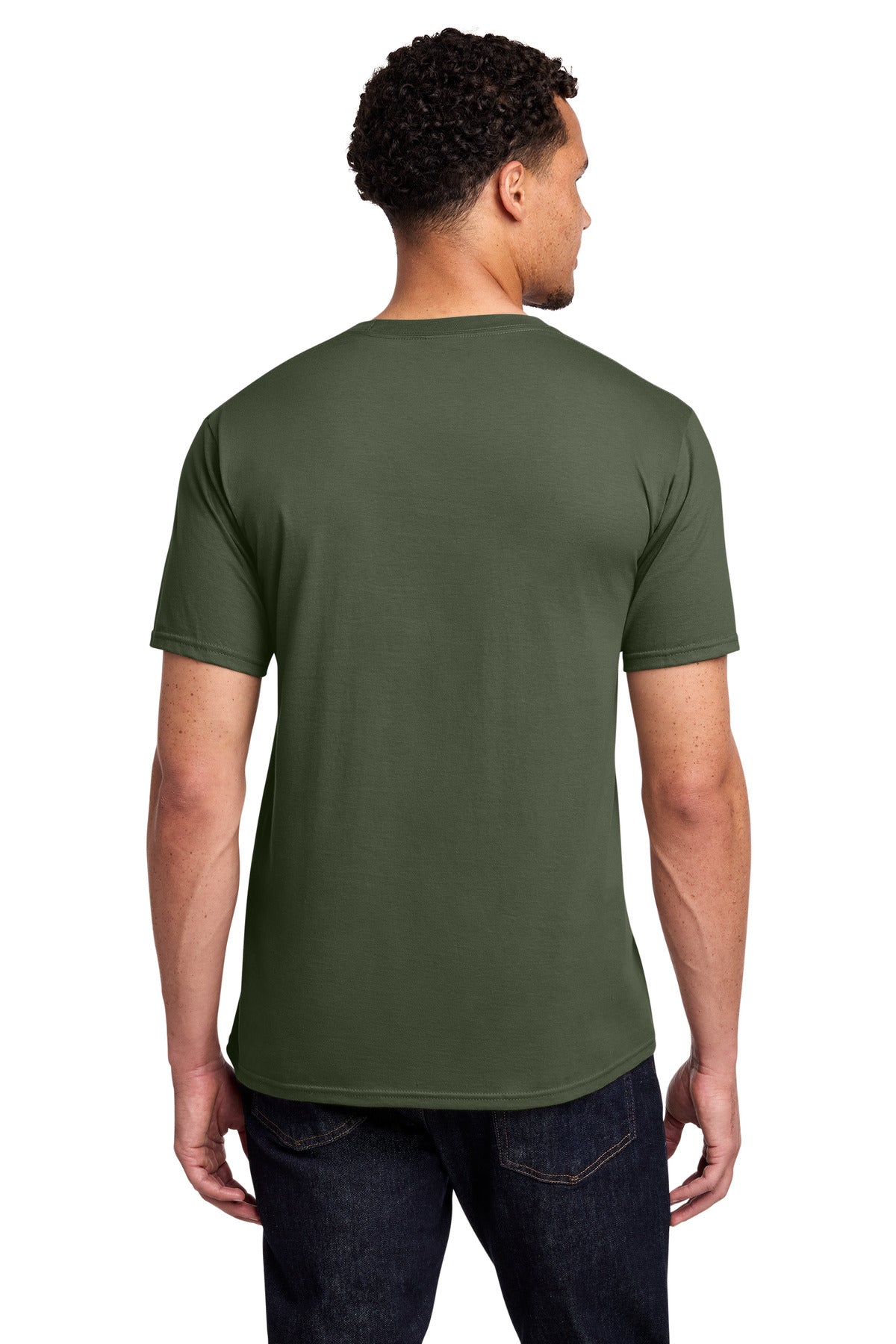 Custom Embroidered Port & Co T-Shirts  in Olive