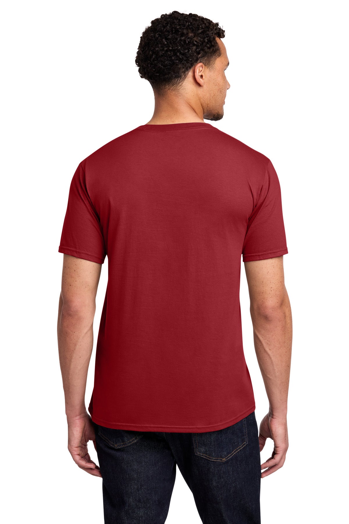 Custom Embroidered Port & Co T-Shirts  in Team Cardinal