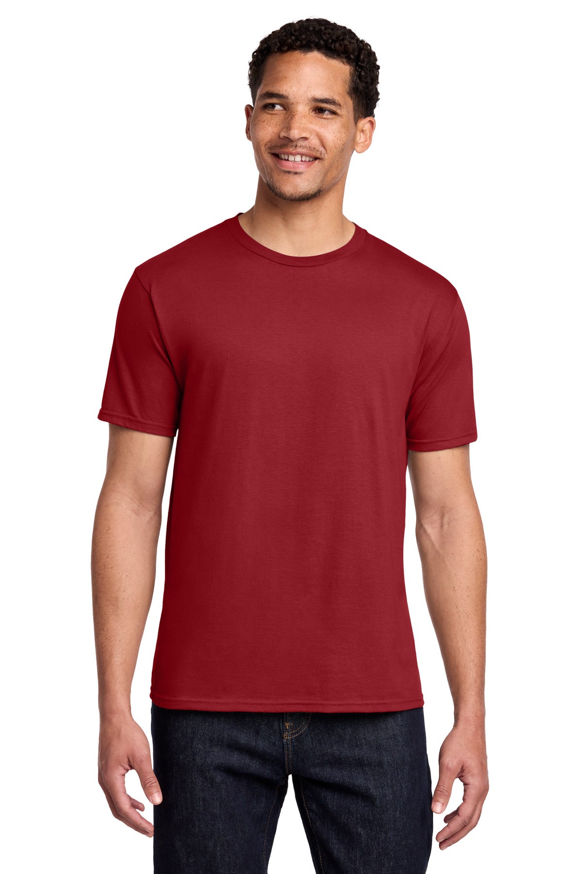 Custom Embroidered Port & Co T-Shirts  in Team Cardinal