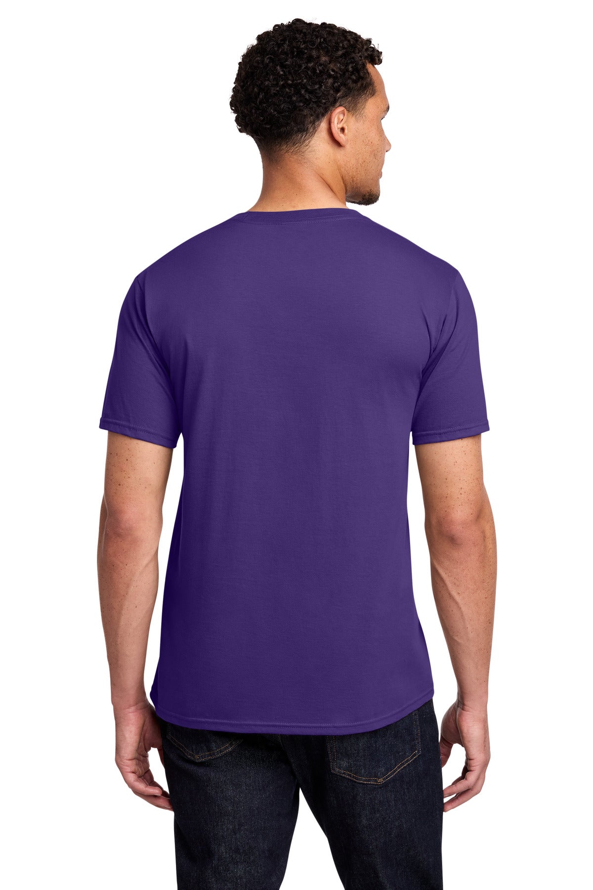 Custom Embroidered Port & Co T-Shirts  in Team Purple