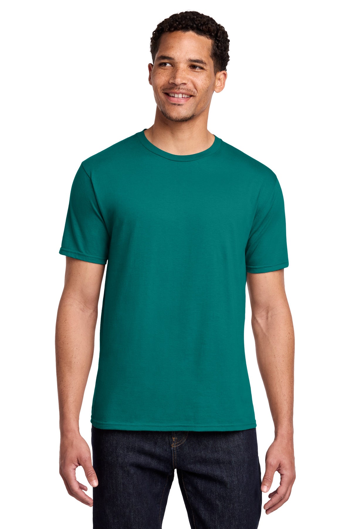 Custom Embroidered Port & Co T-Shirts  in Team Teal