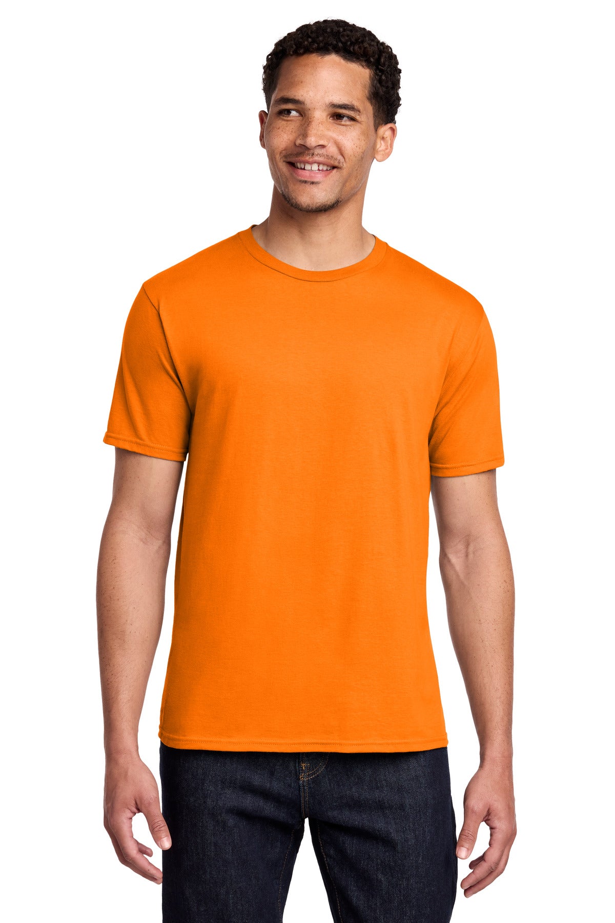 Custom Embroidered Port & Co T-Shirts  in Tennessee Orange