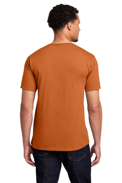 Custom Embroidered Port & Co T-Shirts  in Texas Orange