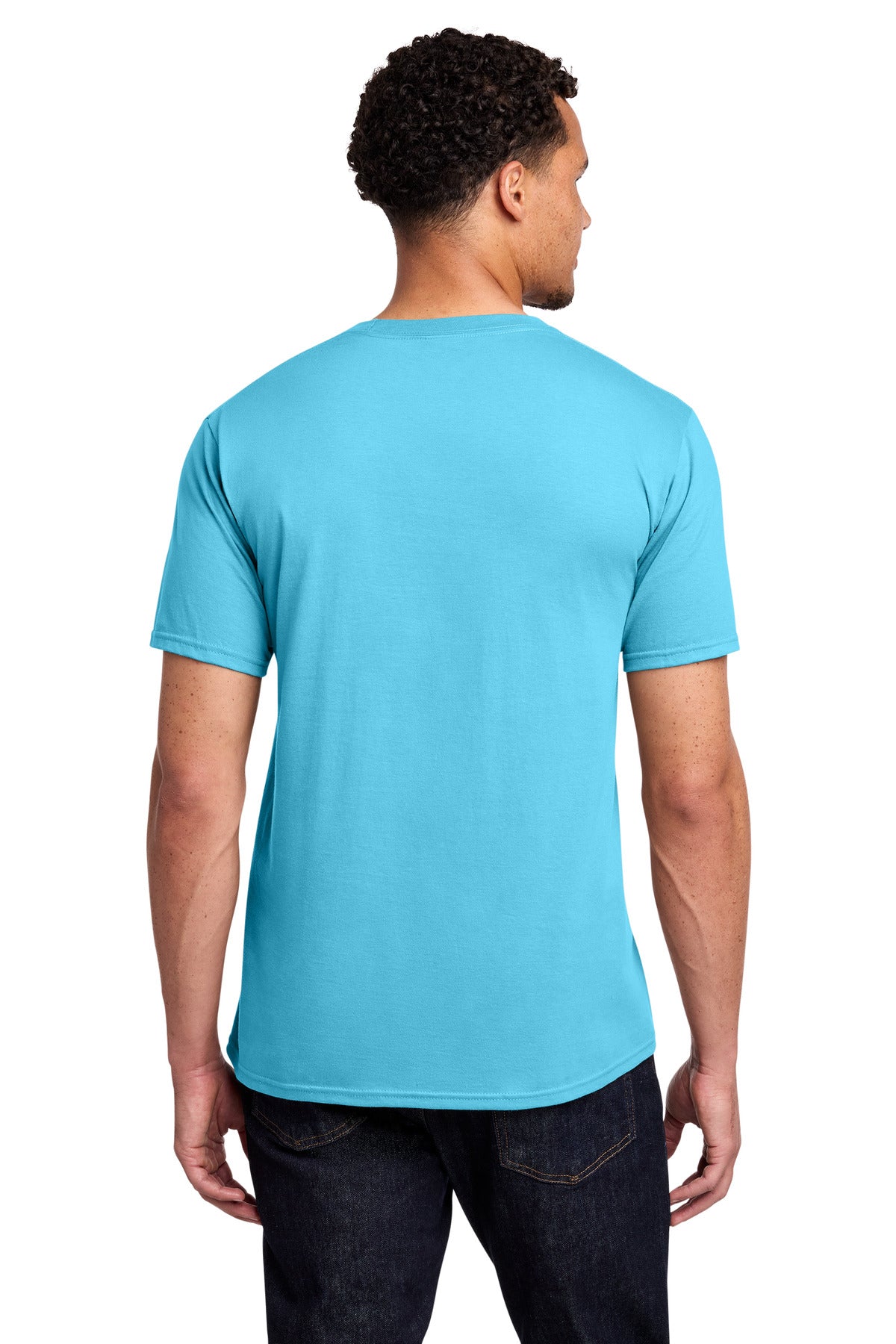Custom Embroidered Port & Co T-Shirts  in Tidal Wave