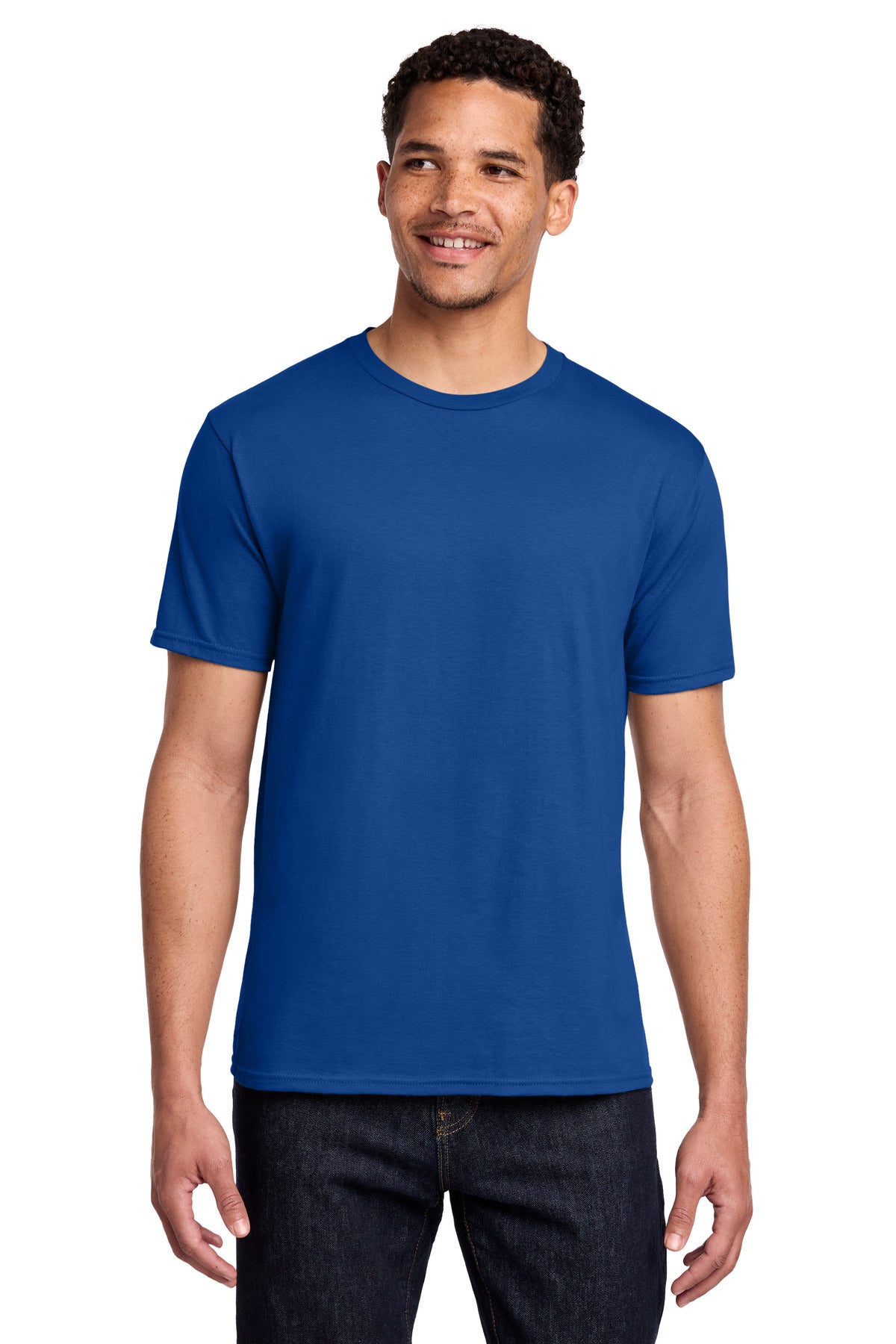 Custom Embroidered Port & Co T-Shirts  in True Royal