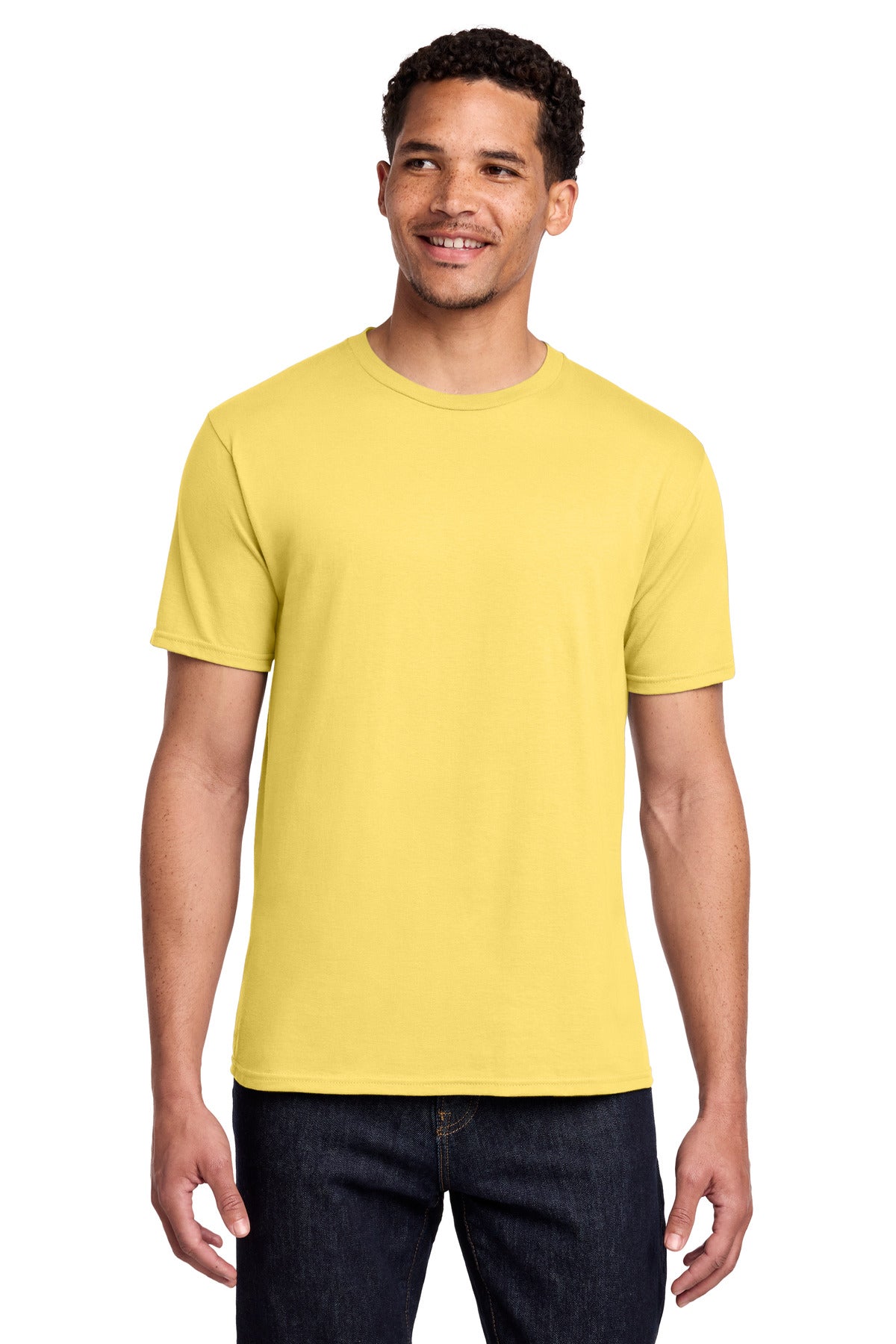 Custom Embroidered Port & Co T-Shirts  in Yellow