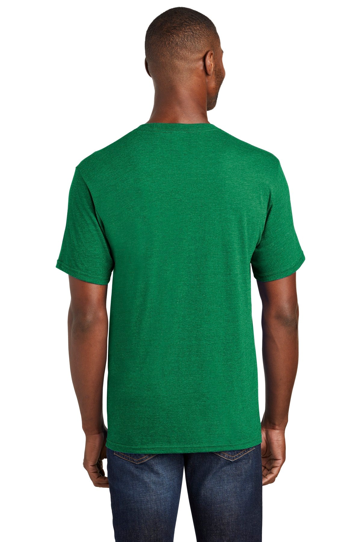 Custom Embroidered Port & Company  Fan Favorite  Blend Tee. PC455,Athletic Kelly Green Heather