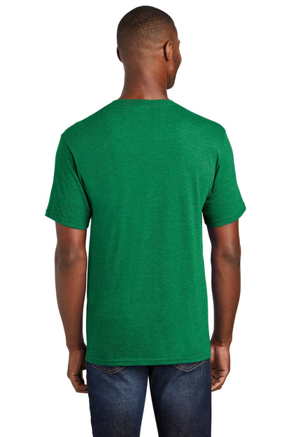 Custom Embroidered Port & Company  Fan Favorite  Blend Tee. PC455,Athletic Kelly Green Heather