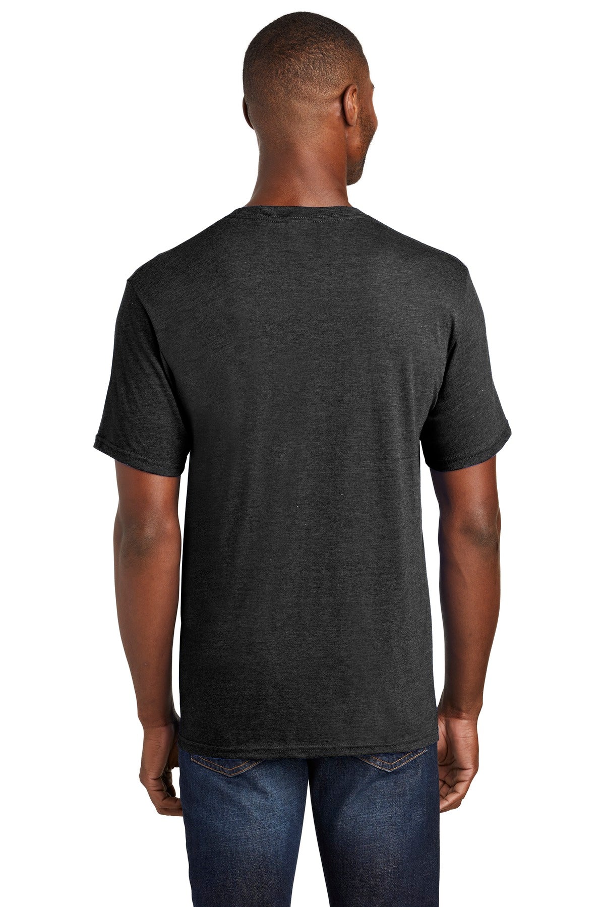 Custom Embroidered Port & Company  Fan Favorite  Blend Tee. PC455,Black Heather