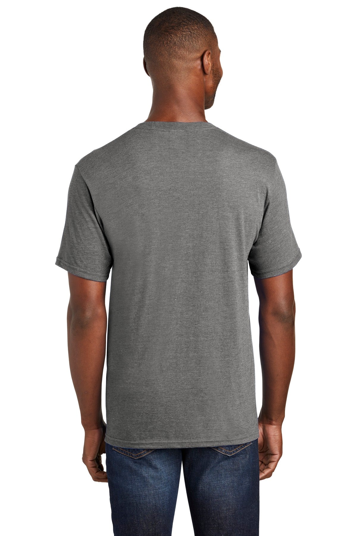 Custom Embroidered Port & Company  Fan Favorite  Blend Tee. PC455,Graphite Heather