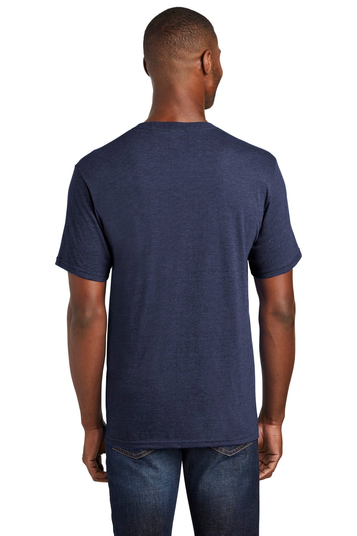 Custom Embroidered Port & Company  Fan Favorite  Blend Tee. PC455,Team Navy Heather
