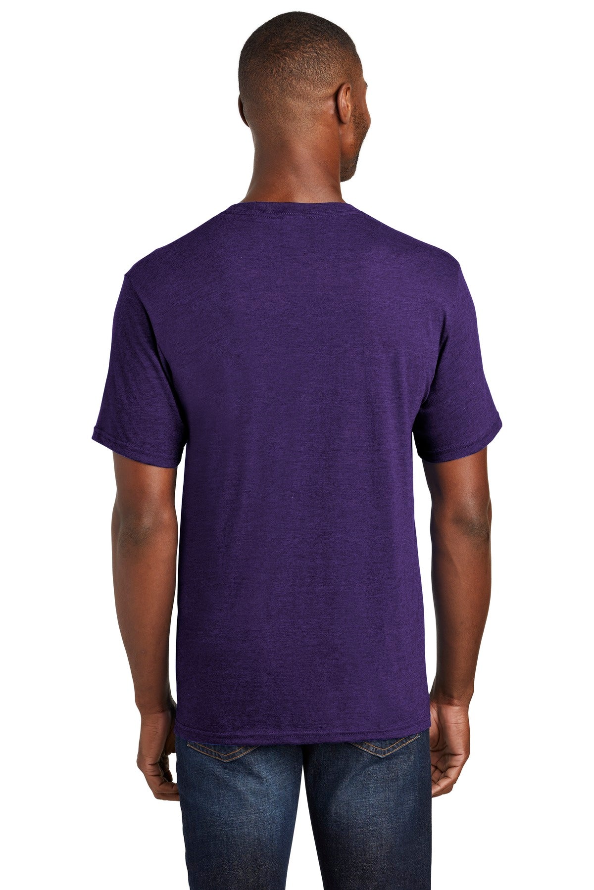 Custom Embroidered Port & Company  Fan Favorite  Blend Tee. PC455,Team Purple Heather