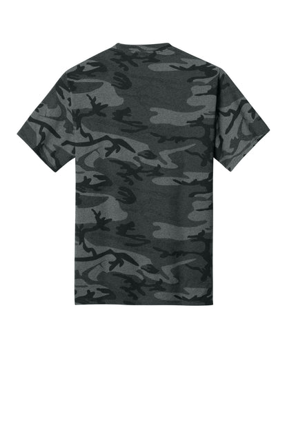 Custom Embroidered Port & Co T-Shirts  in Black Heather Camo