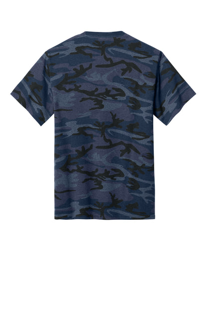 Custom Embroidered Port & Co T-Shirts  in Heather Navy Camo
