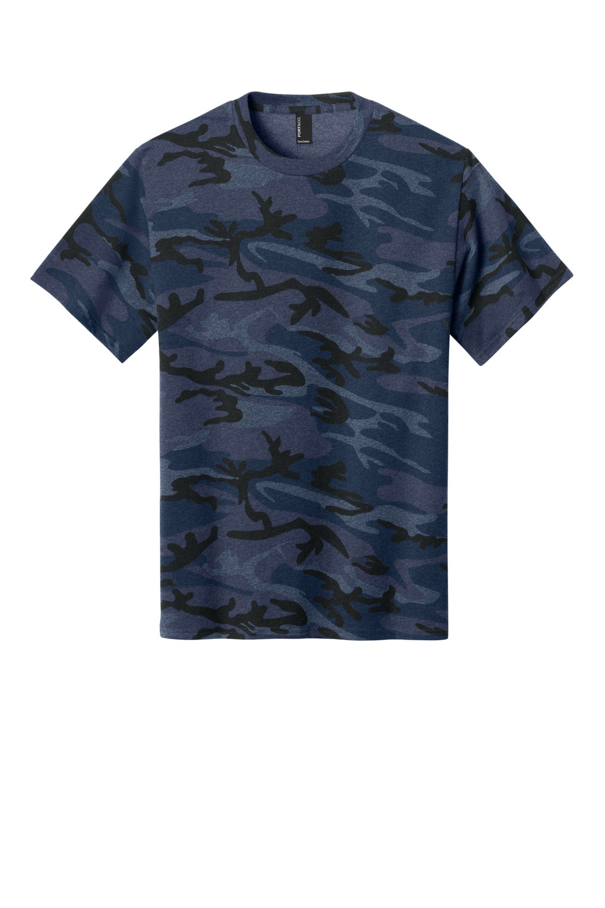 Custom Embroidered Port & Co T-Shirts  in Heather Navy Camo