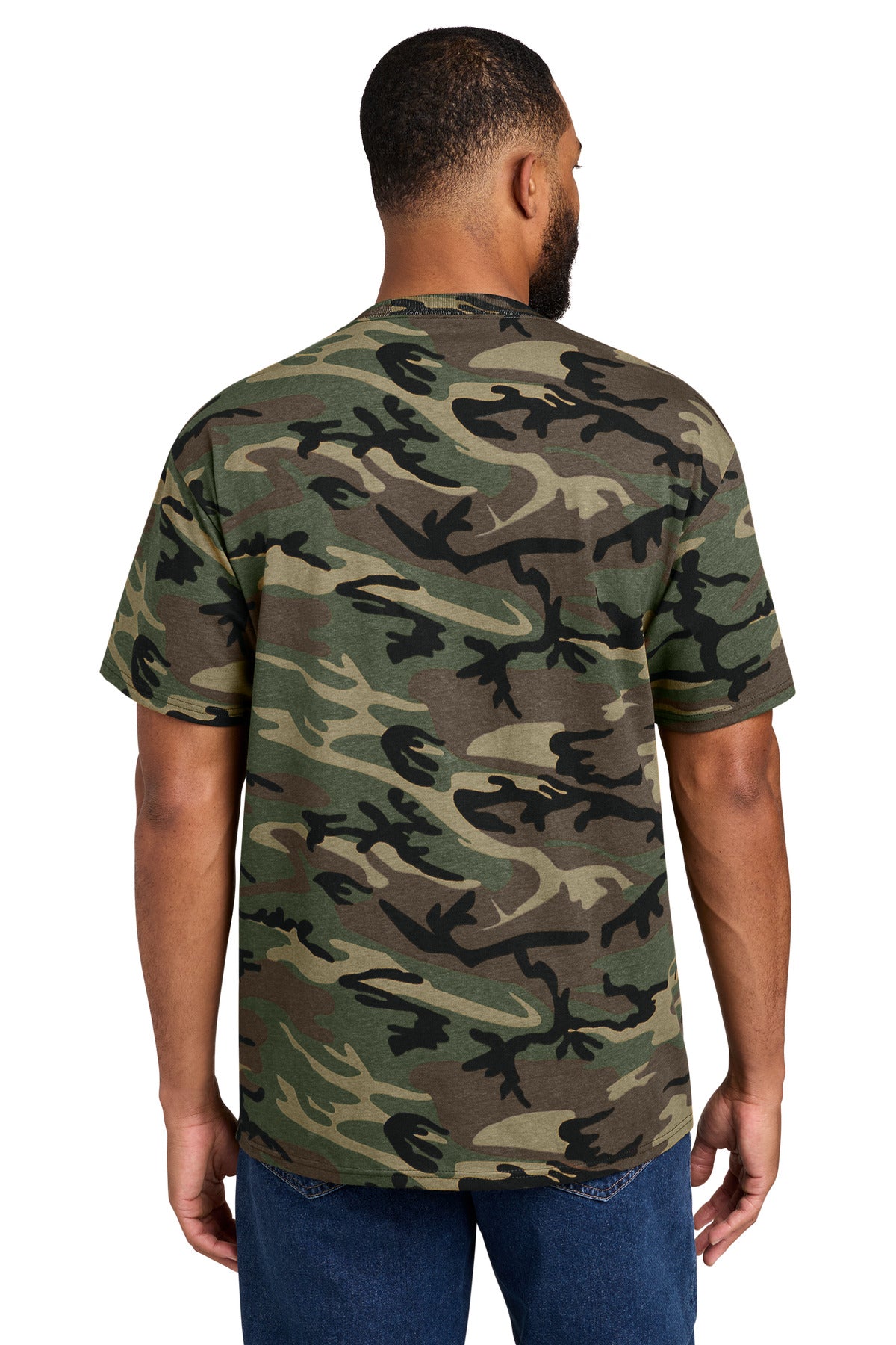 Custom Embroidered Port & Co T-Shirts  in Military Camo