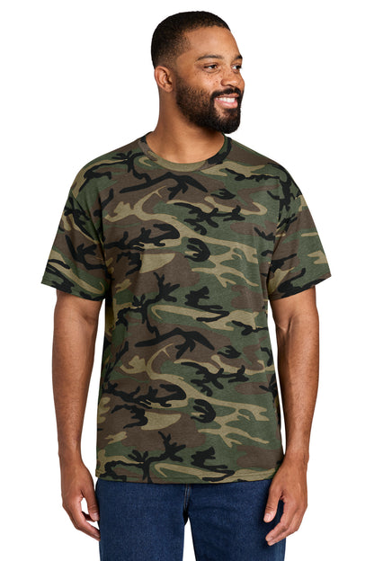 Custom Embroidered Port & Co T-Shirts  in Military Camo
