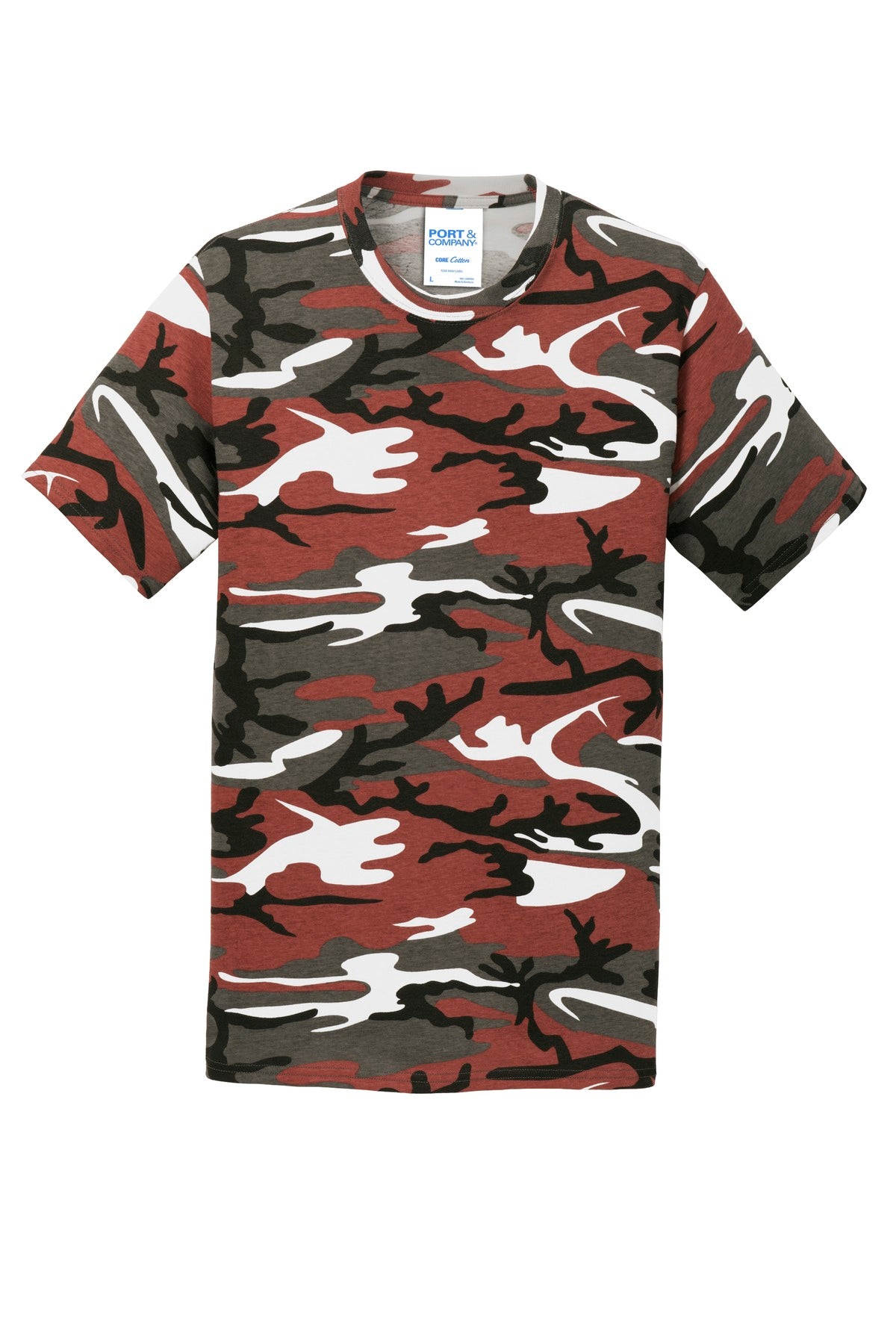 Custom Embroidered Port & Co T-Shirts  in Red Camo