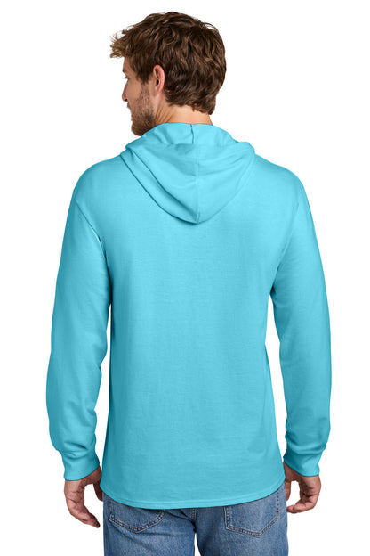 Custom Embroidered Port & Co T-Shirts  in Aquatic Blue