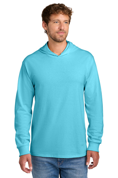 Custom Embroidered Port & Co T-Shirts  in Aquatic Blue