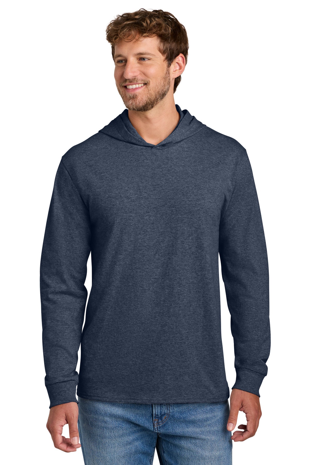 Custom Embroidered Port & Co T-Shirts  in Heather Navy