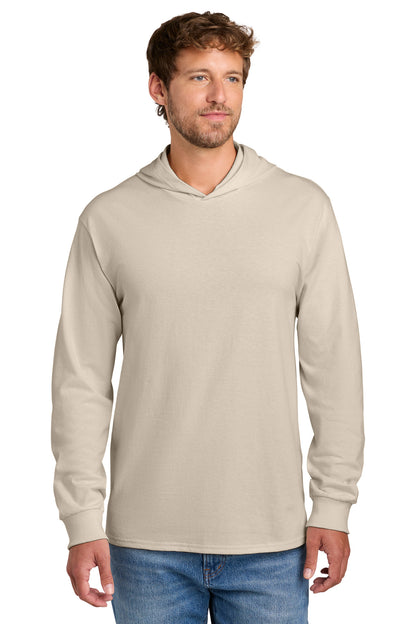 Custom Embroidered Port & Co T-Shirts  in Light Sand
