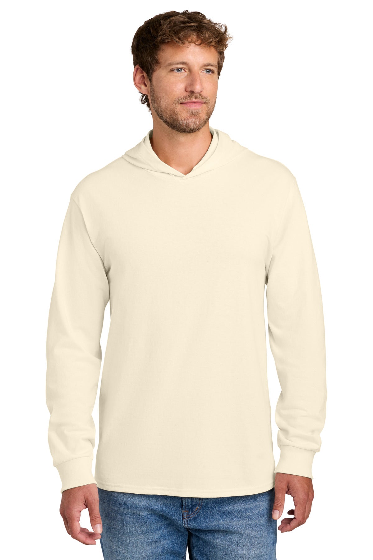 Custom Embroidered Port & Co T-Shirts  in Natural