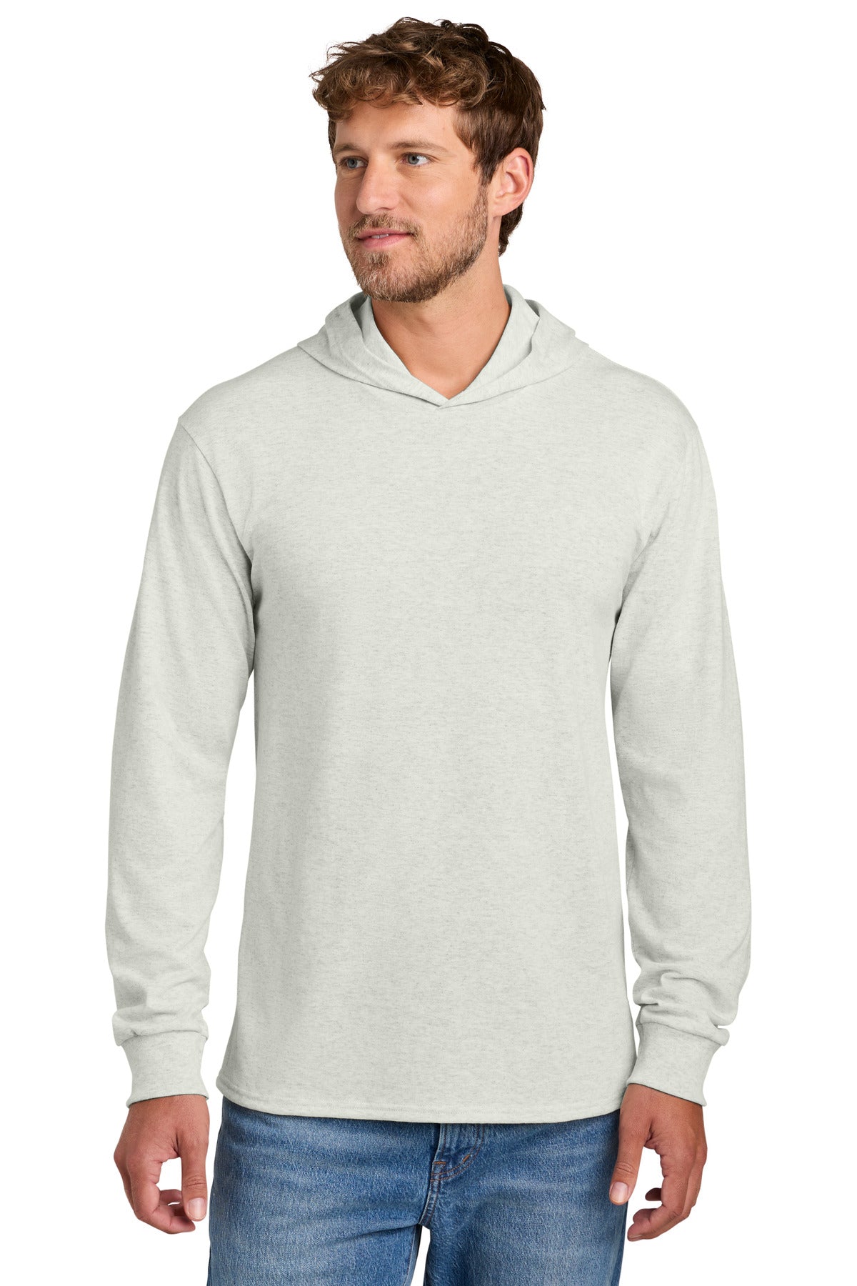 Custom Embroidered Port & Co T-Shirts  in Oatmeal Heather