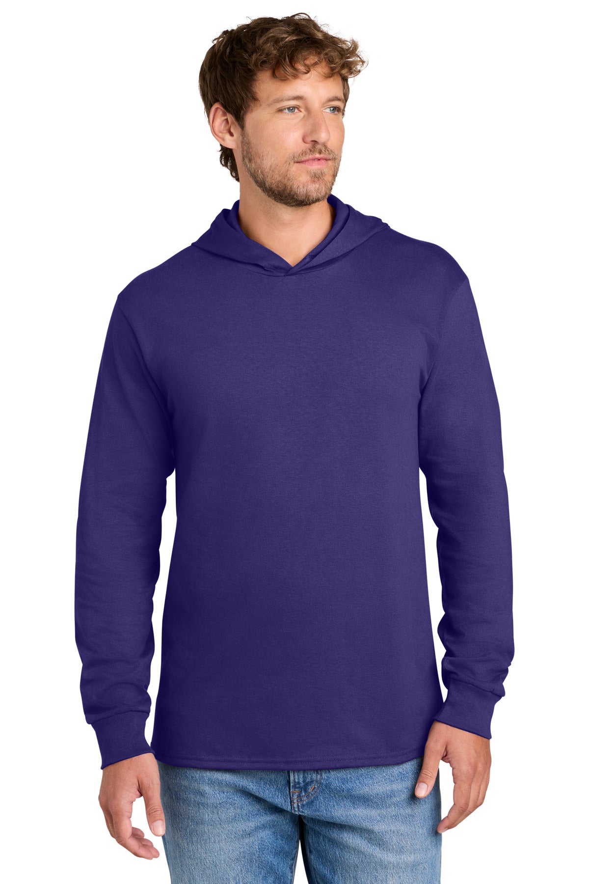 Custom Embroidered Port & Co T-Shirts  in Team Purple