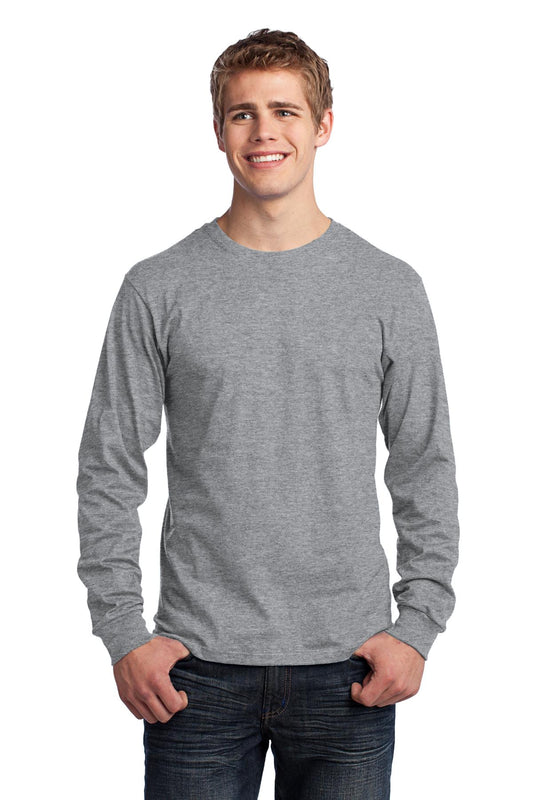 Port & Company - Long Sleeve Core Cotton Tee. PC54LS Athletic Heather