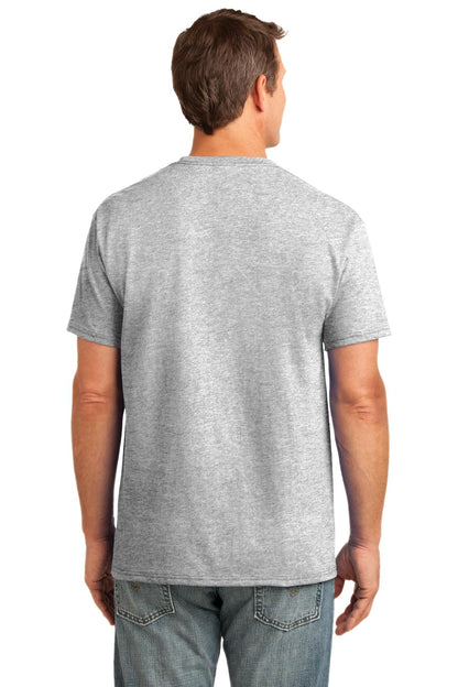 Custom Embroidered Port & Company Core Cotton Pocket Tee. PC54P,Ash