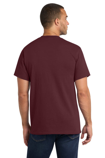 Custom Embroidered Port & Co T-Shirts  in Athletic Maroon