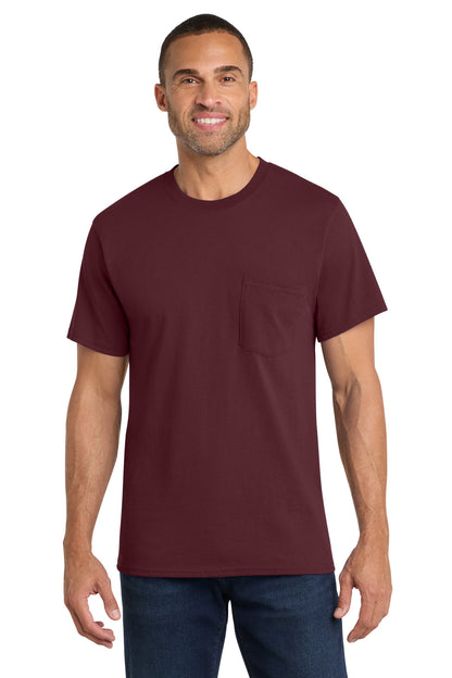 Custom Embroidered Port & Co T-Shirts  in Athletic Maroon