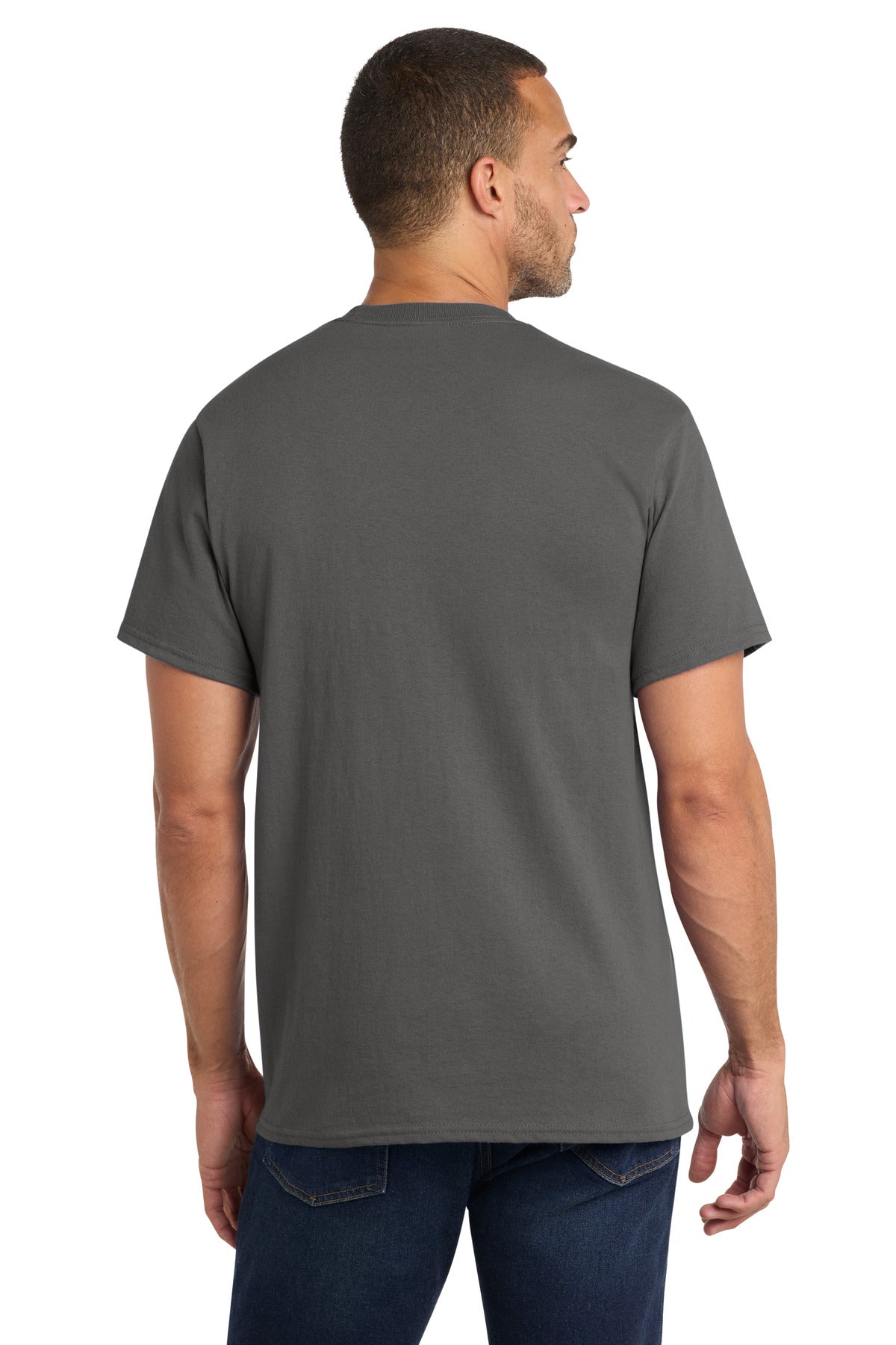 Custom Embroidered Port & Co T-Shirts  in Charcoal