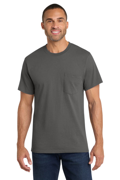 Custom Embroidered Port & Co T-Shirts  in Charcoal