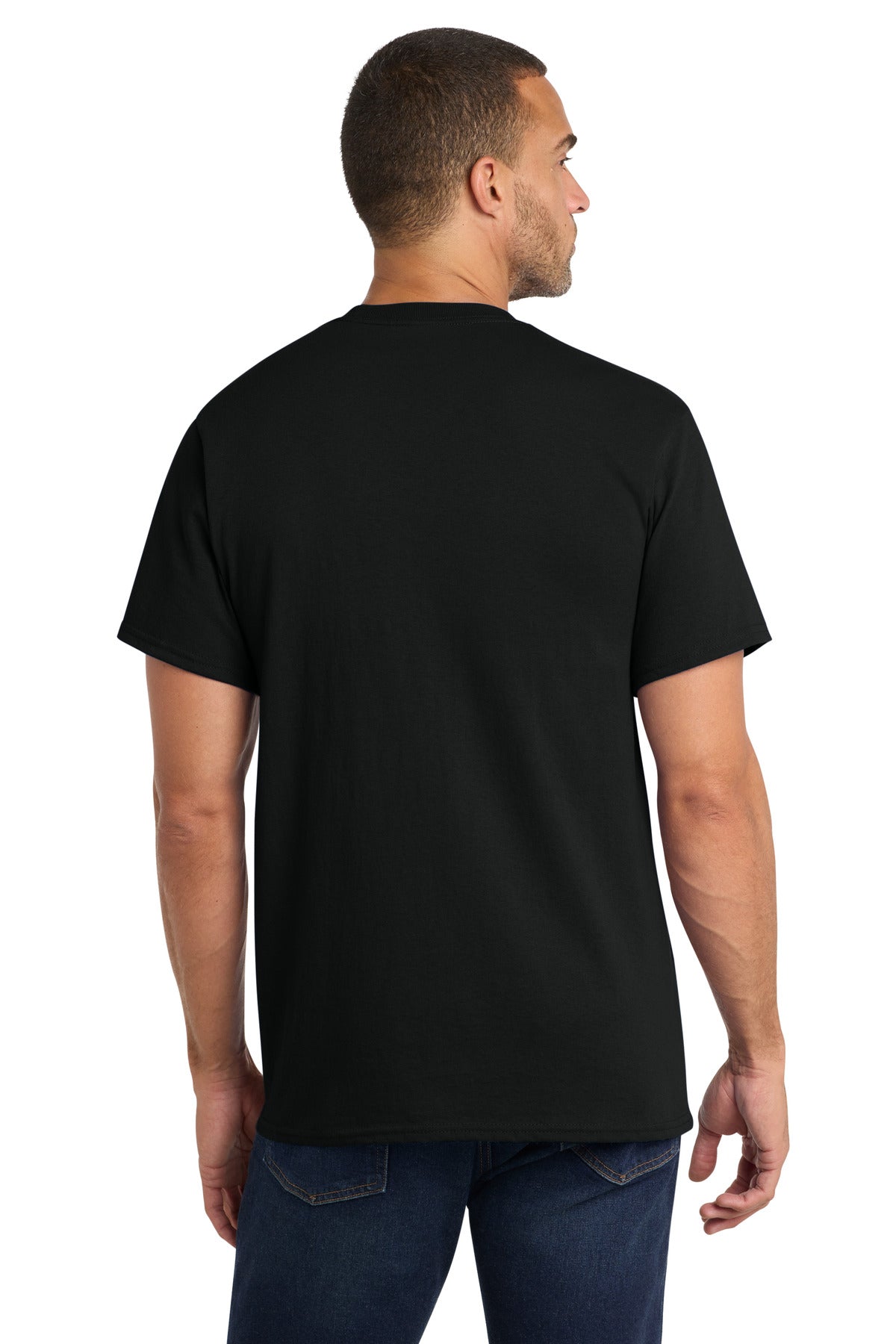 Custom Embroidered Port & Co T-Shirts  in Jet Black