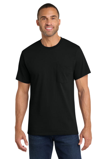 Custom Embroidered Port & Co T-Shirts  in Jet Black