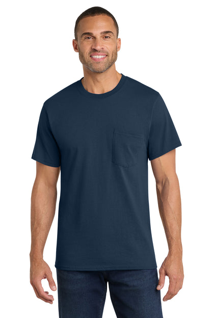 Custom Embroidered Port & Co T-Shirts  in Navy