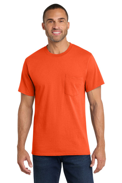 Custom Embroidered Port & Co T-Shirts  in Orange