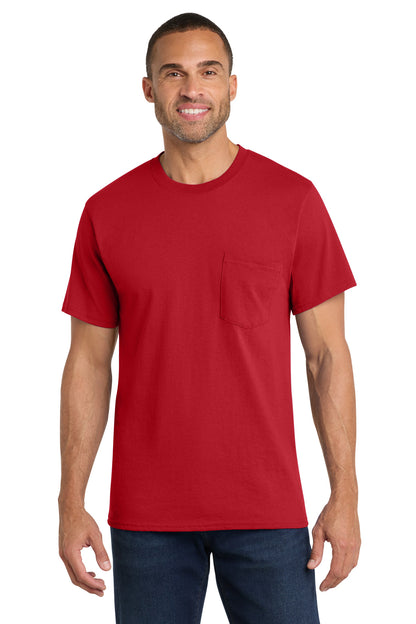 Custom Embroidered Port & Co T-Shirts  in Red