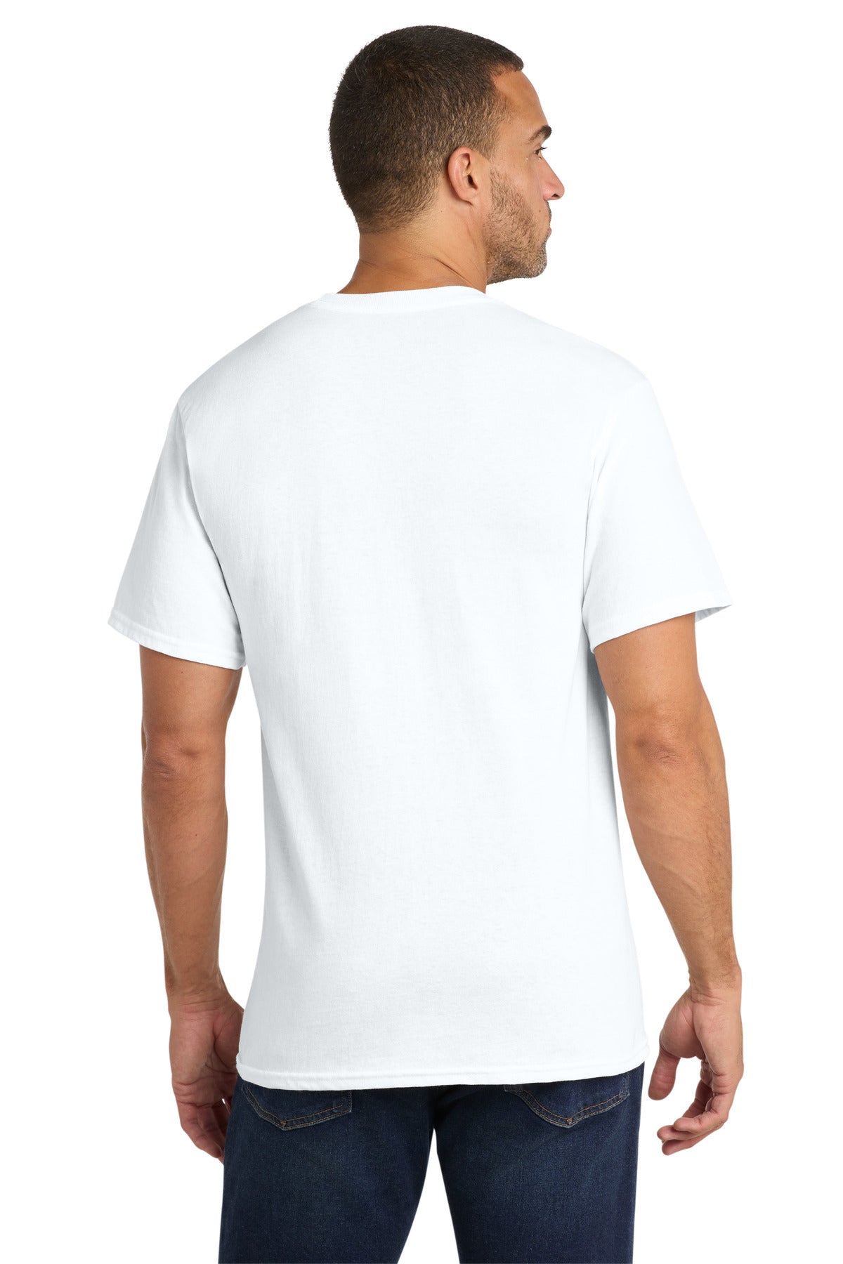 Custom Embroidered Port & Co T-Shirts  in White
