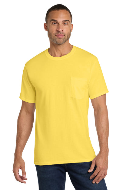 Custom Embroidered Port & Co T-Shirts  in Yellow