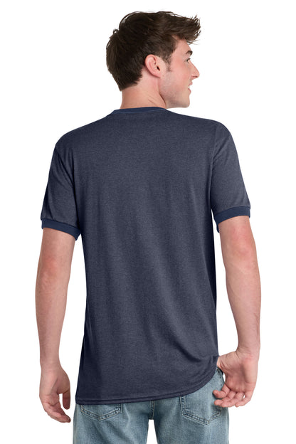 Custom Embroidered Port & Co T-Shirts  in Heather Navy/ Navy