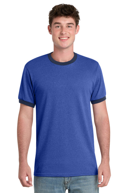Custom Embroidered Port & Co T-Shirts  in Heather Royal/ Navy