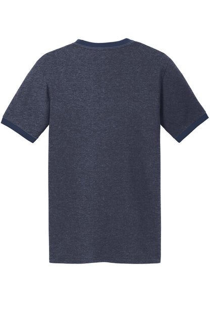 Custom Embroidered Port & Co T-Shirts  in Heather Navy/ Navy