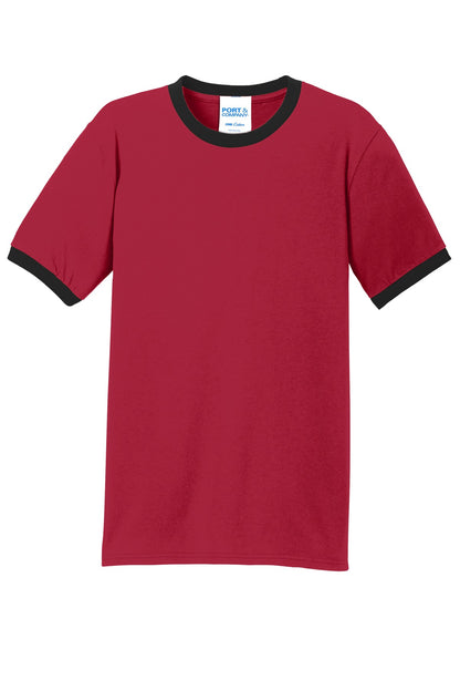 Port & Company Core Cotton Ringer Tee.  PC54R