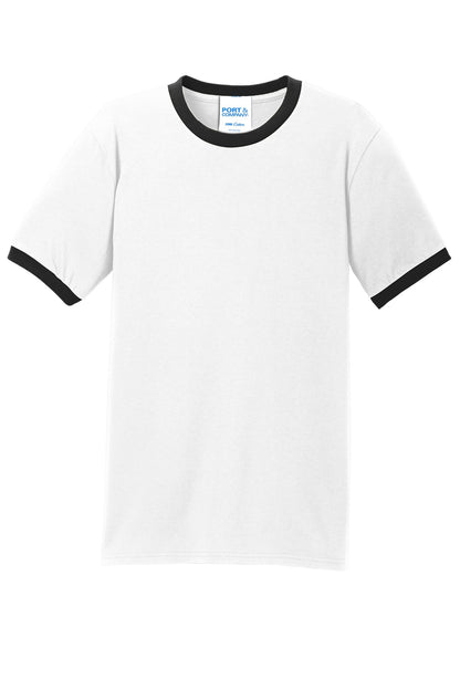 Port & Company Core Cotton Ringer Tee.  PC54R